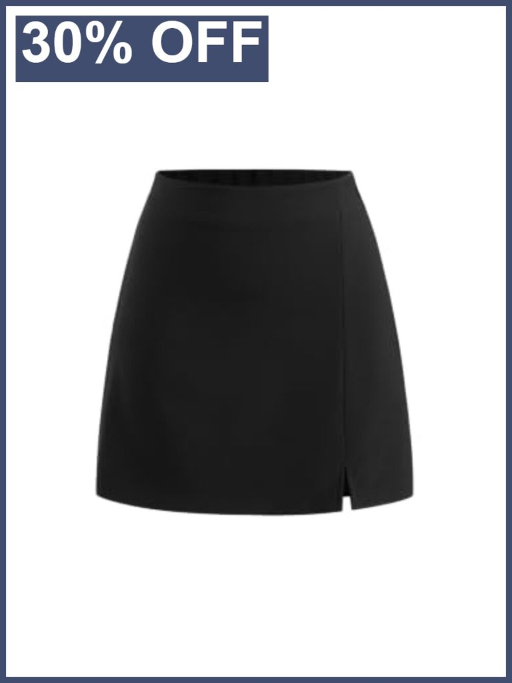 High Waist Split Mini Skirt A-Line Party Basic Zip Up Bodycon